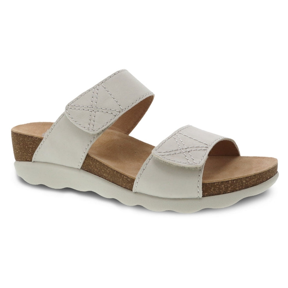 Dansko Women’s Maddy Two Strap Wedge Sandals Ivory Size EU 39